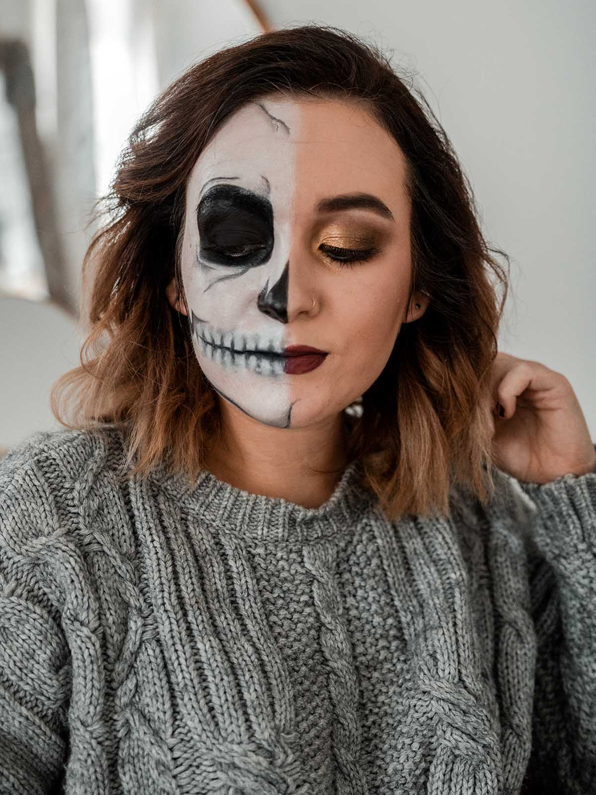 halloween makeup easy skull makeup october boots products tutorial step by step