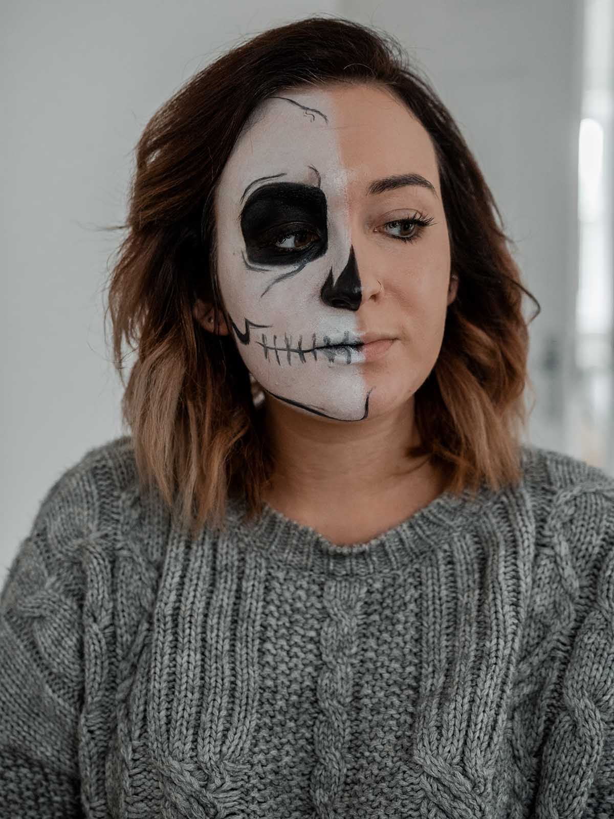 halloween makeup easy skull makeup october boots products tutorial step by step