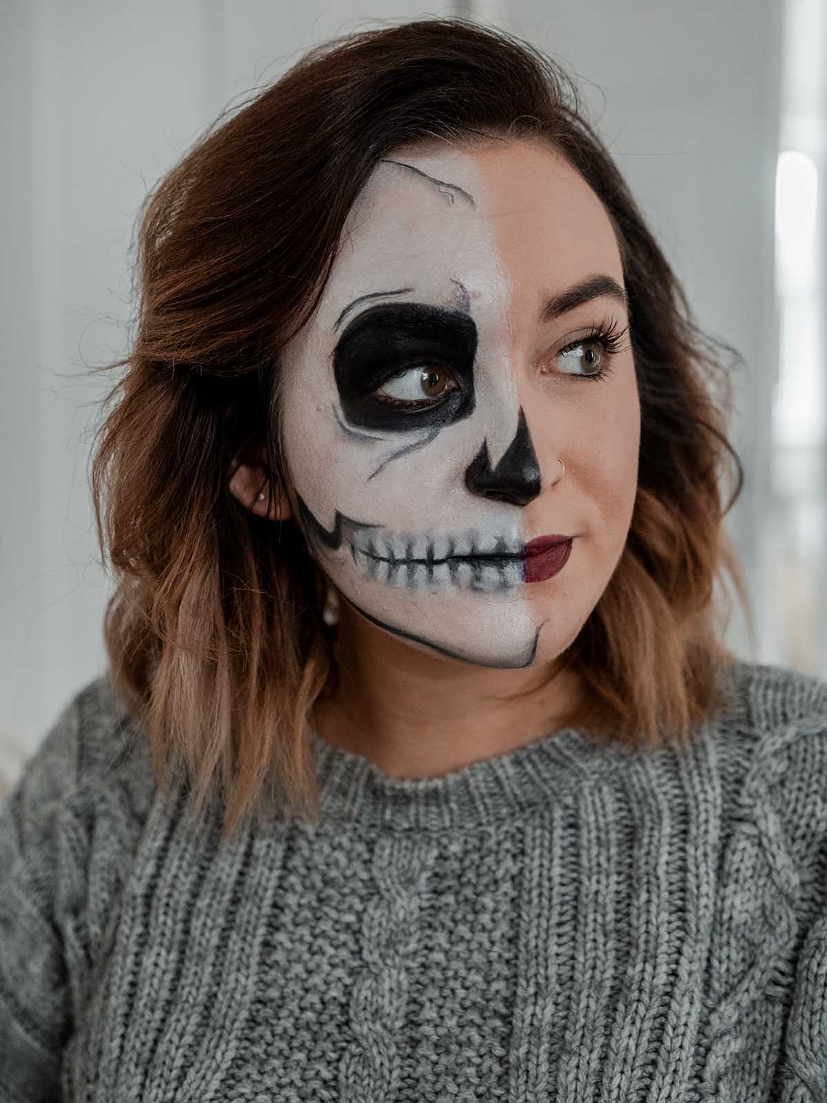 halloween makeup easy skull makeup october boots products tutorial step by step