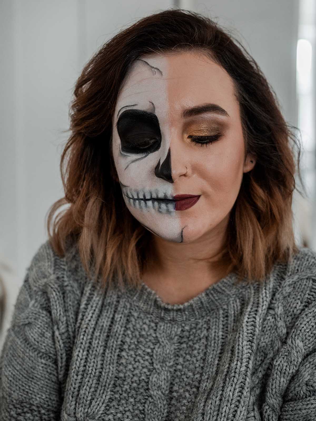 halloween makeup easy skull makeup october boots products tutorial step by step