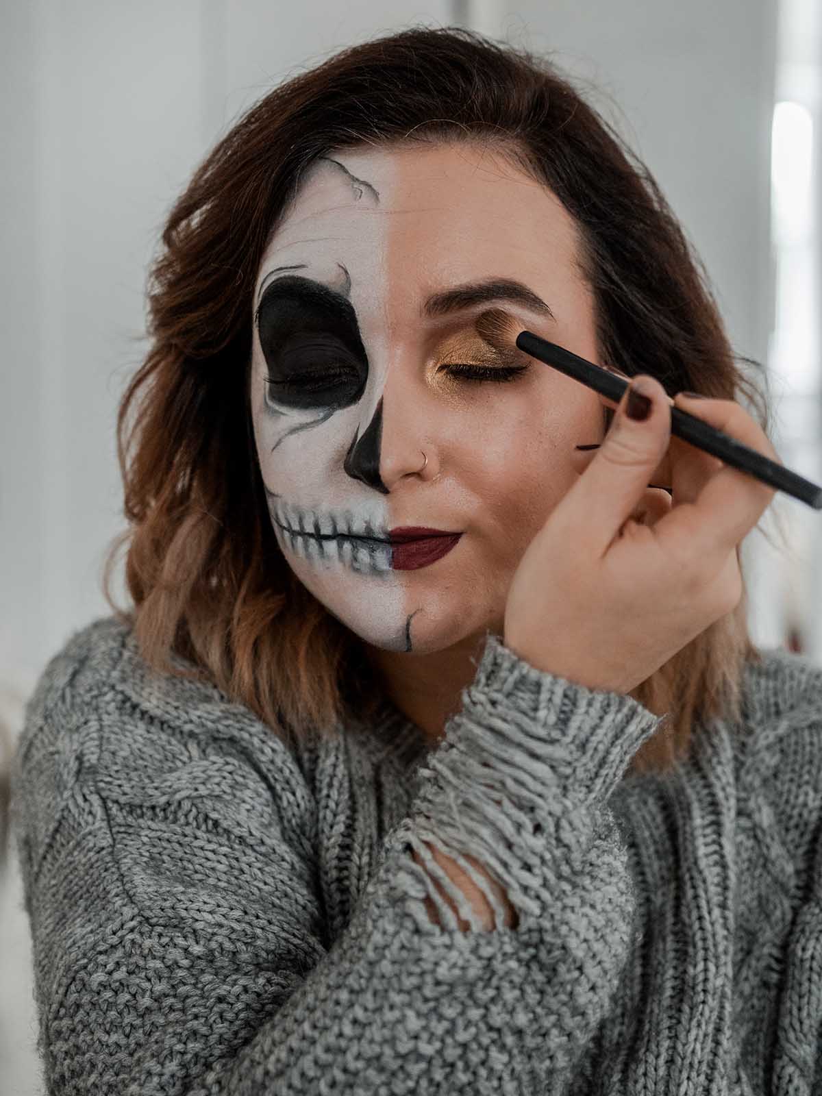 halloween makeup easy skull makeup october boots products tutorial step by step