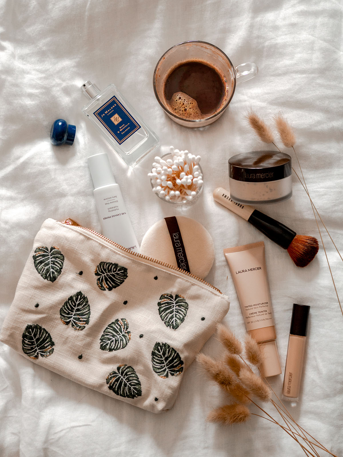 A fresh dewy base using Laura Mercier products tinted moisturiser primer concealer review makeup summer foundation