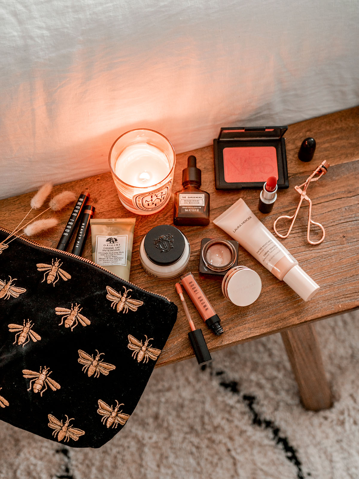 transitional beauty picks makeup skincare autumn autumnal winter dehydrated skin flat lay