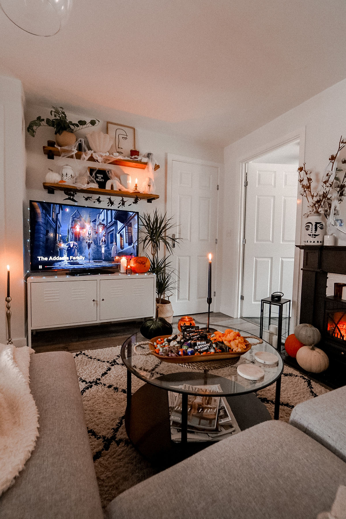 halloween movie night evening spooky snack board