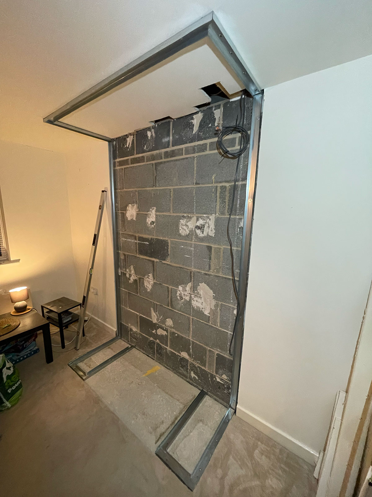 log burner installation new build fireplace install home renovation house chimney breast