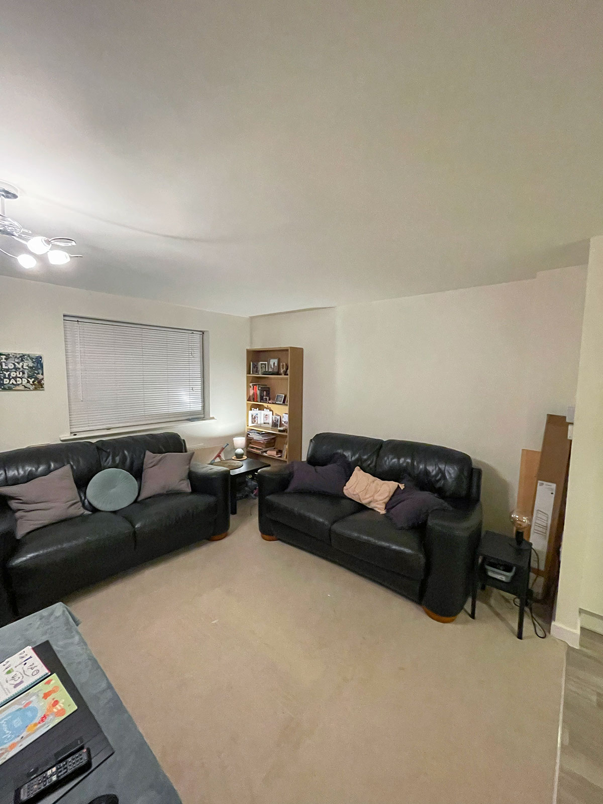 before of our new build living room transformation