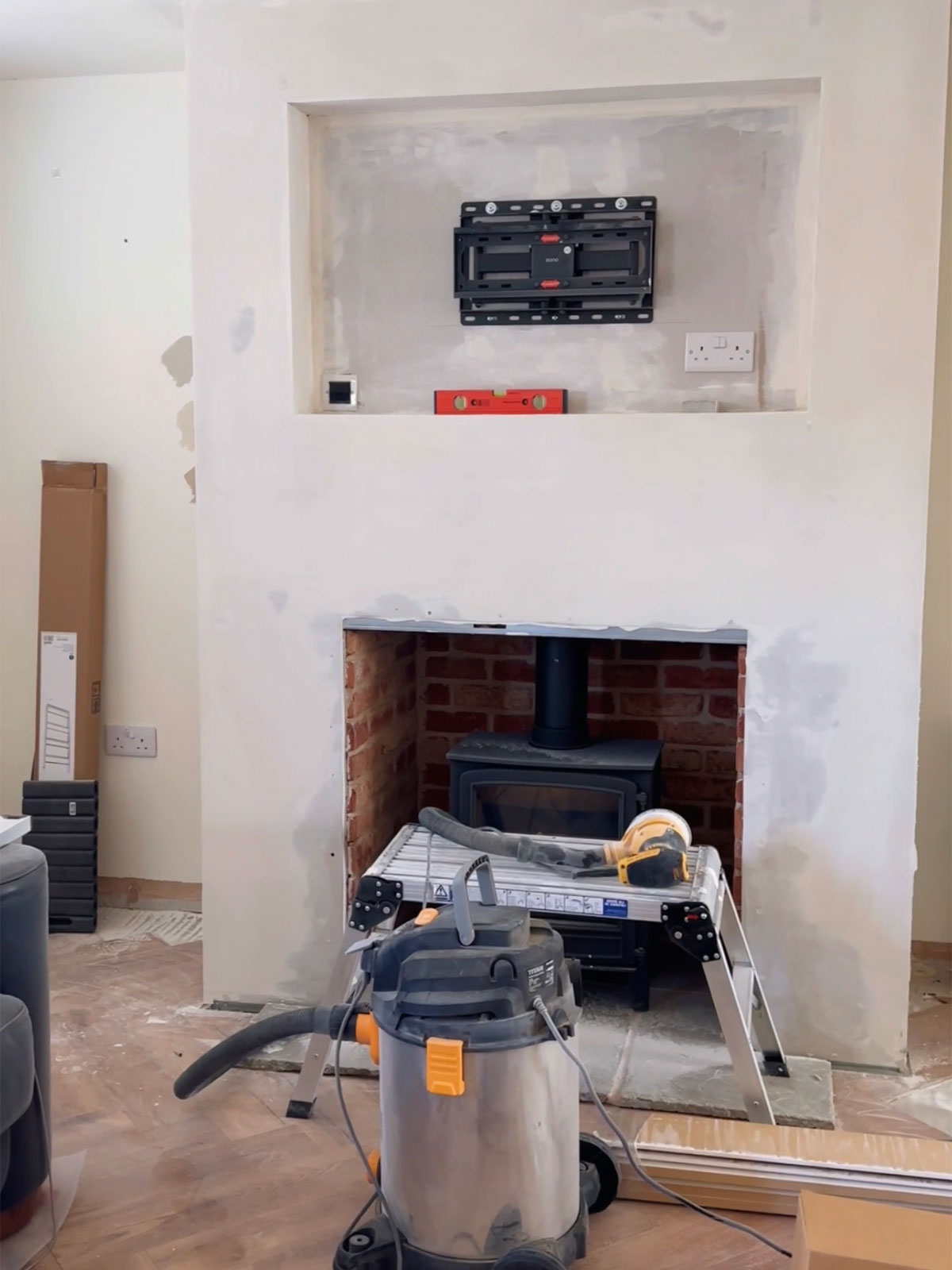 the process of adding a log burner to our new build