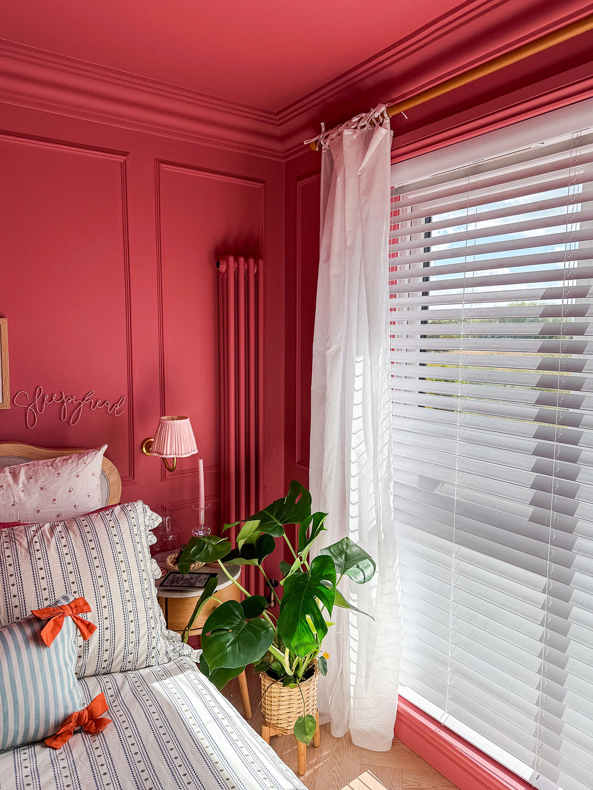 bedroom makeover renovation colour drenching panelling