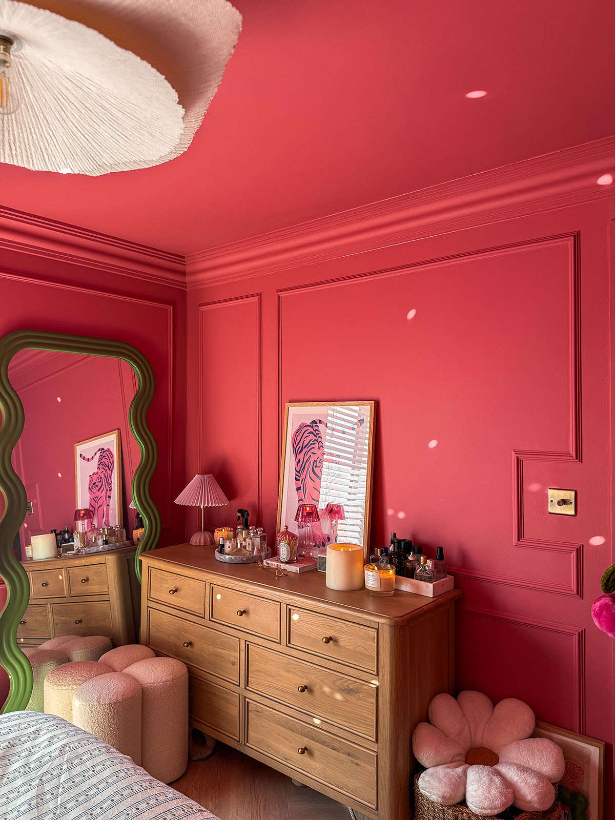 bedroom makeover renovation colour drenching panelling