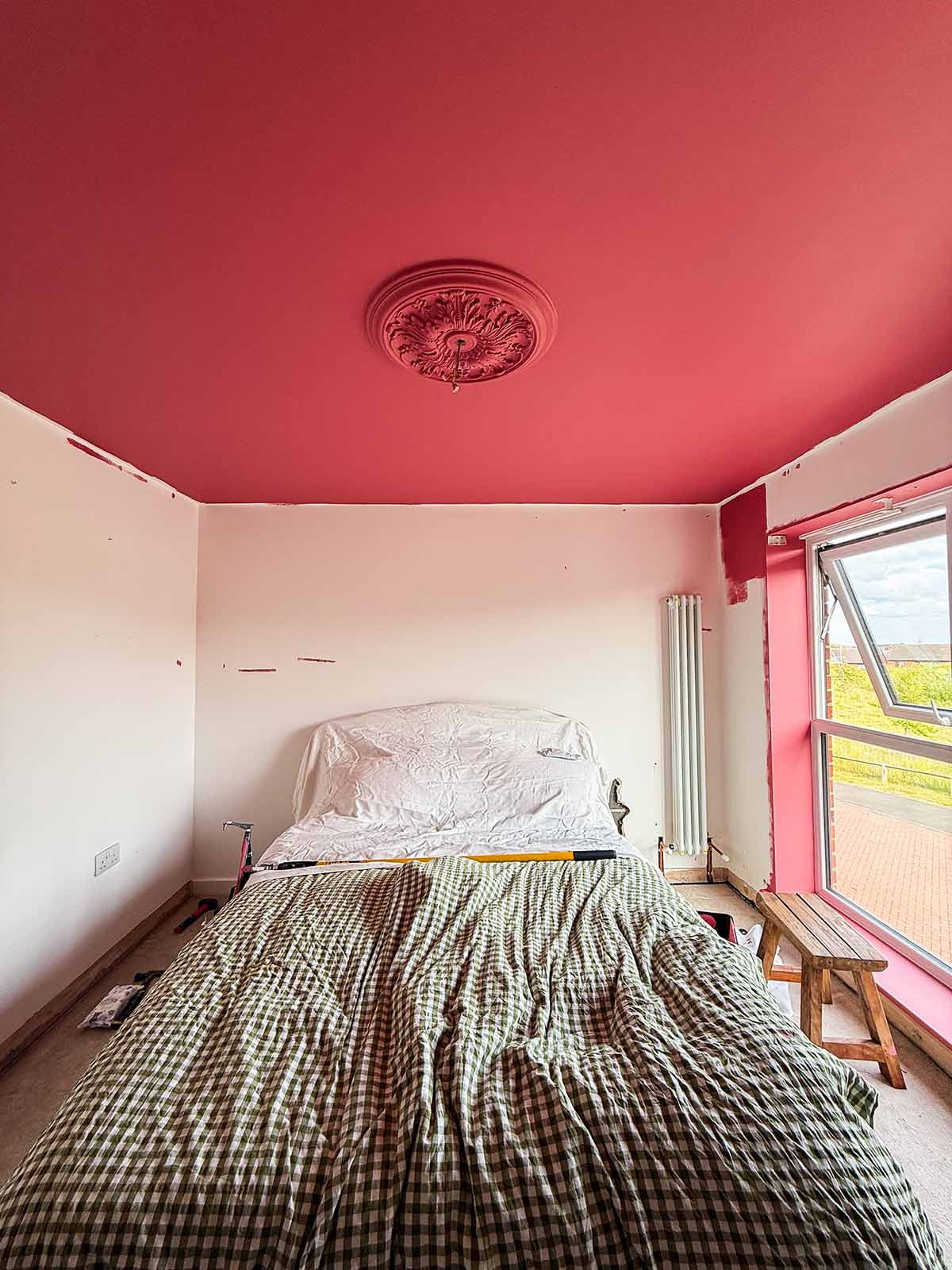 bedroom makeover renovation colour drenching panelling